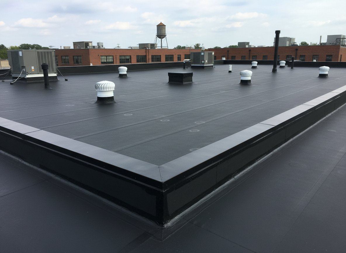 EPDM rubber roofing commercial building