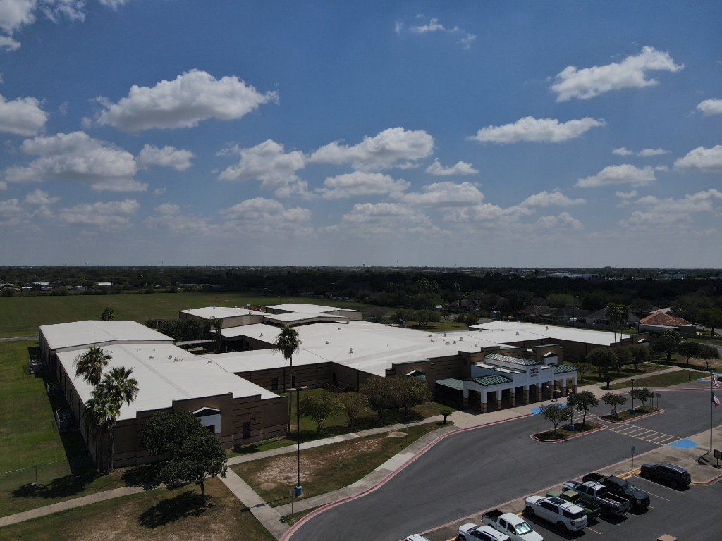 Los Fresnos CISD Middle School commercial roofing project Los Fresnos, Tx